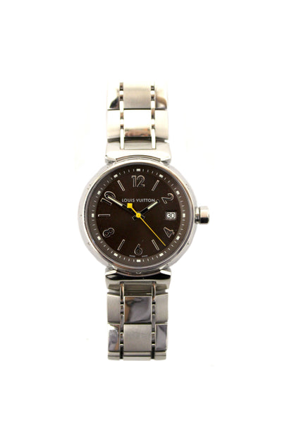 Louis Vuitton Tambour Quartz Watch in Brown Steel