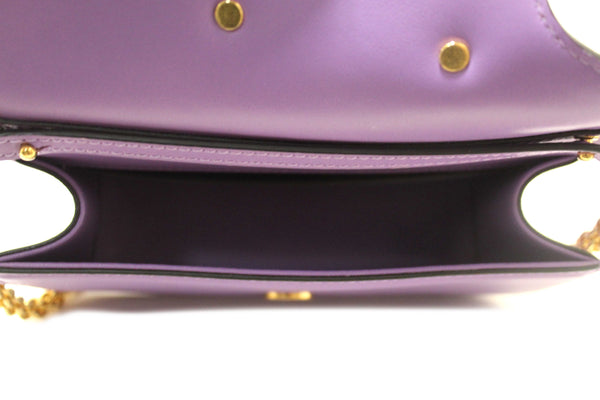 Valentino Purple Calfskin Leather Locò Small Crossbody Bag