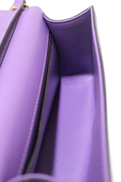 Valentino Purple Calfskin Leather Locò Small Crossbody Bag