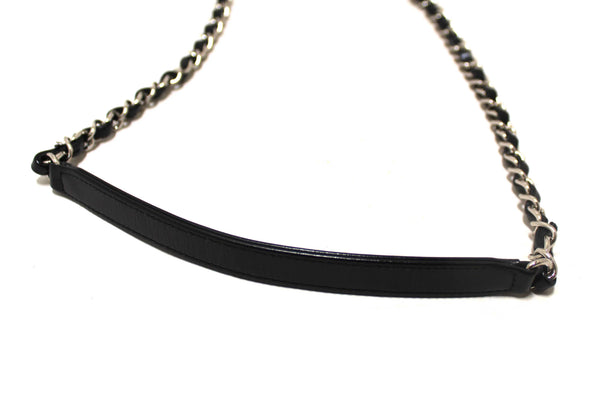 Chanel Black Calfskin and Raffia Vanity Case Shoulder Bag