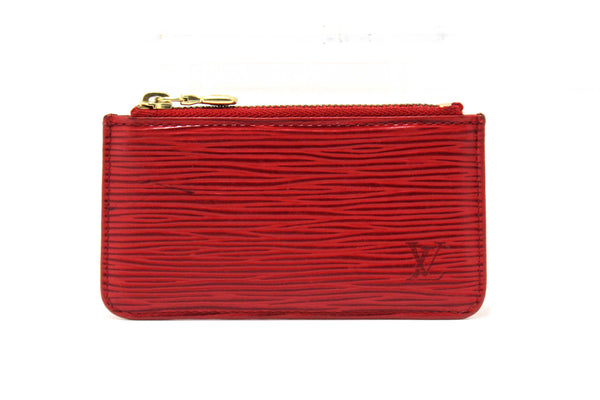 Louis Vuitton Red Epi Leather Key Coin Card Case Pouch