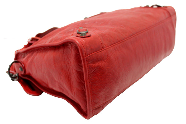 Balenciaga Red Classic City Lambskin Leather Shoulder Bag