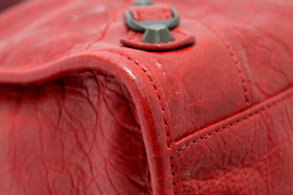 Balenciaga Red Classic City Lambskin Leather Shoulder Bag