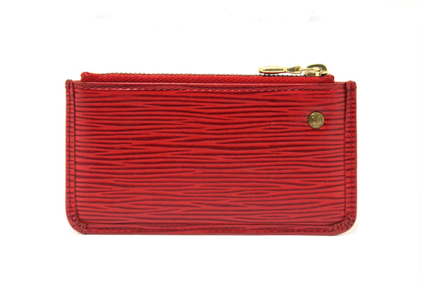 Louis Vuitton Red Epi Leather Key Coin Card Case Pouch