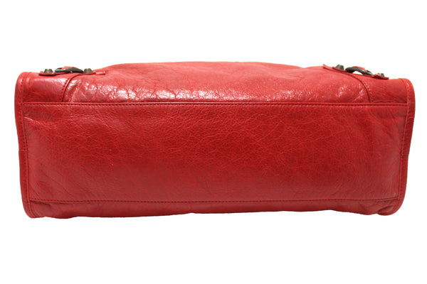 Balenciaga Red Classic City Lambskin Leather Shoulder Bag