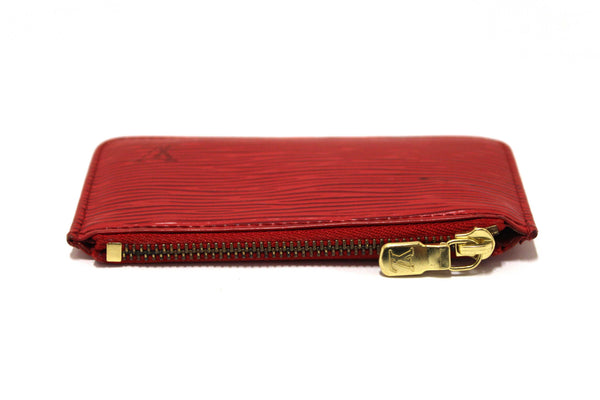 Louis Vuitton Red Epi Leather Key Coin Card Case Pouch