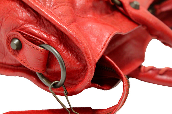 Balenciaga Red Classic City Lambskin Leather Shoulder Bag