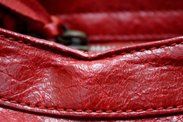 Balenciaga Red Classic City Lambskin Leather Shoulder Bag
