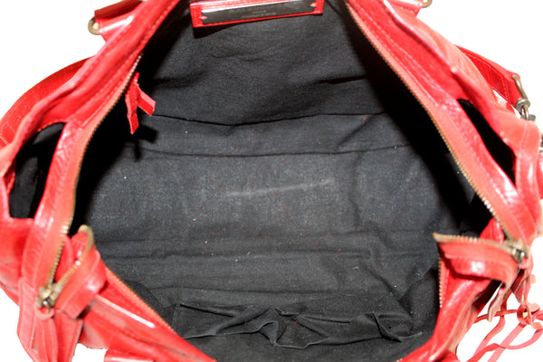 Balenciaga Red Classic City Lambskin Leather Shoulder Bag