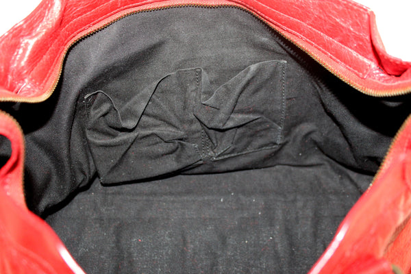 Balenciaga Red Classic City Lambskin Leather Shoulder Bag