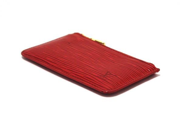 Louis Vuitton Red Epi Leather Key Coin Card Case Pouch