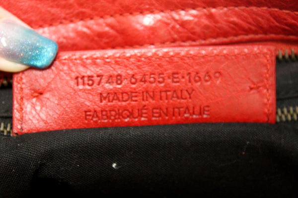 Balenciaga Red Classic City Lambskin Leather Shoulder Bag