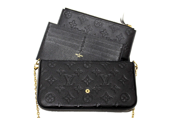 Louis Vuitton Black Monogram Empreinte Felicie Pochette Bag