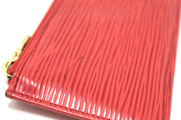 Louis Vuitton Red Epi Leather Key Coin Card Case Pouch