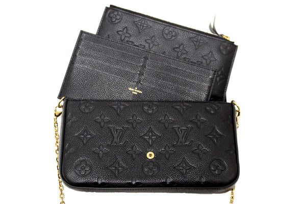 Louis Vuitton Black Monogram Empreinte Felicie Pochette Bag