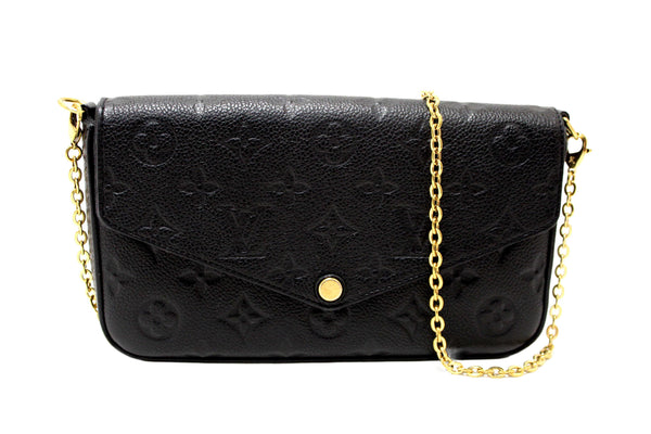Louis Vuitton Black Monogram Empreinte Felicie Pochette Bag