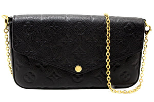 Louis Vuitton Black Monogram Empreinte Felicie Pochette Bag