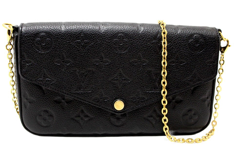Louis Vuitton Black Monogram Empreinte Felicie Pochette Bag