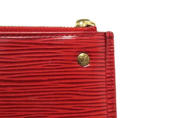 Louis Vuitton Red Epi Leather Key Coin Card Case Pouch