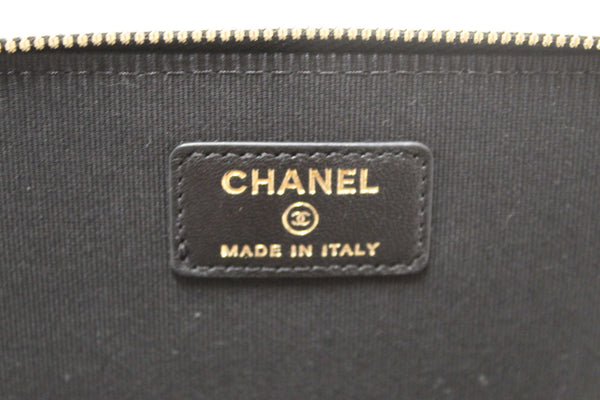 Chanel Black Quilted Lambskin Leather Top Handle Vanity Case with Chain