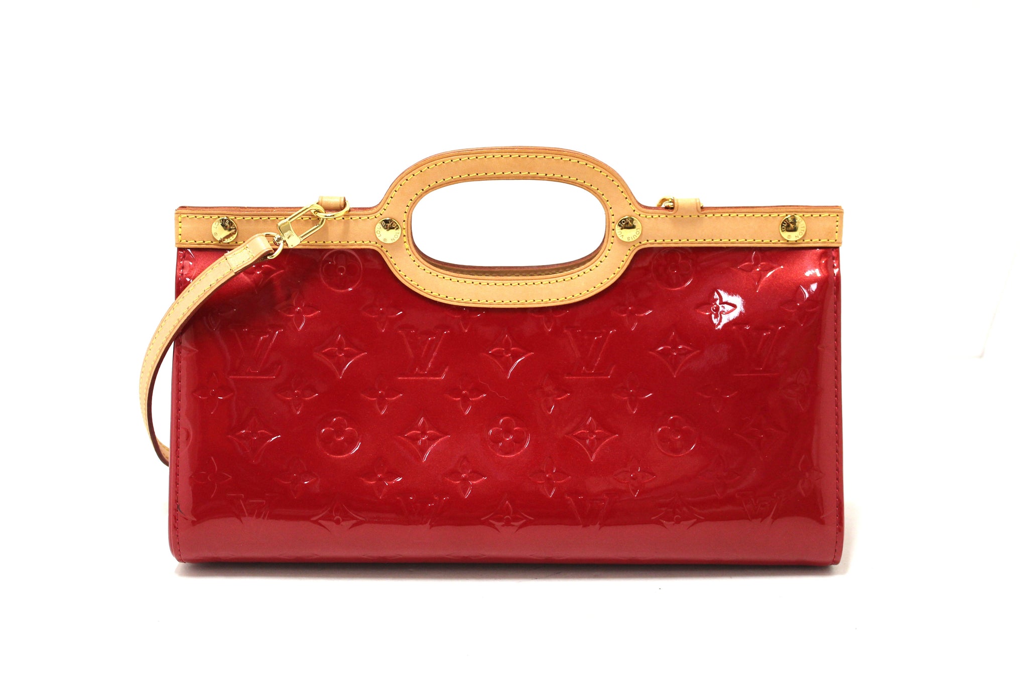 Louis Vuitton Red Monogram Vernis Leather Roxbury Drive Bag