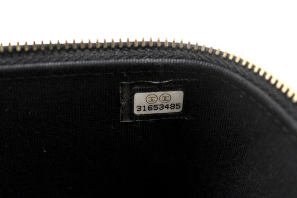 Chanel Black Quilted Lambskin Leather Top Handle Vanity Case with Chain