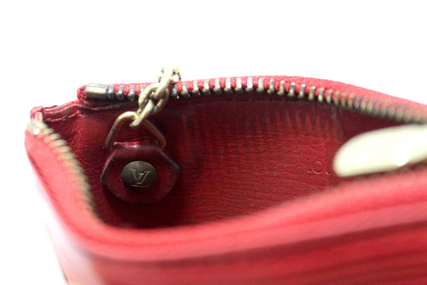 Louis Vuitton Red Epi Leather Key Coin Card Case Pouch