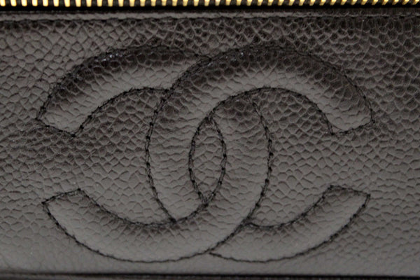 Chanel Vintage Black Caviar CC Timeless Vanity Case Bag