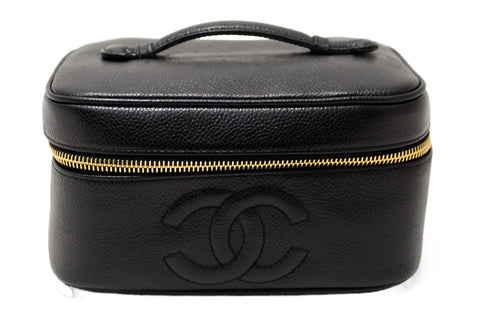 Chanel Vintage Black Caviar CC Timeless Vanity Case Bag