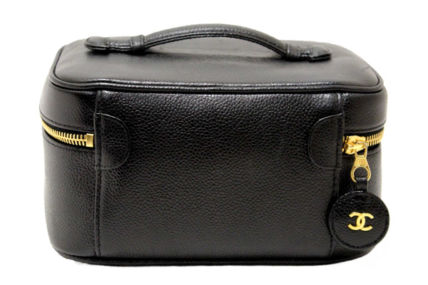 Chanel Vintage Black Caviar CC Timeless Vanity Case Bag