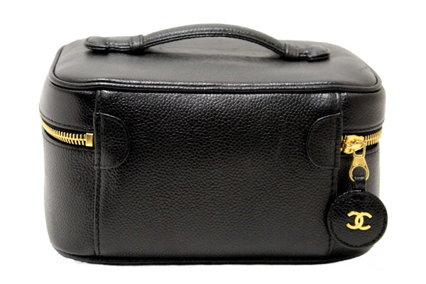 Chanel Vintage Black Caviar CC Timeless Vanity Case Bag