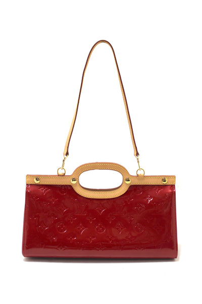 Louis Vuitton Red Monogram Vernis Leather Roxbury Drive Bag