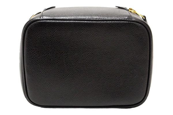 Chanel Vintage Black Caviar CC Timeless Vanity Case Bag