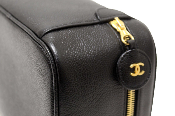 Chanel Vintage Black Caviar CC Timeless Vanity Case Bag