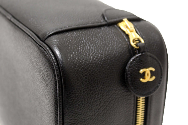 Chanel Vintage Black Caviar CC Timeless Vanity Case Bag