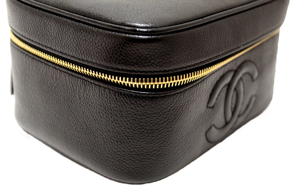 Chanel Vintage Black Caviar CC Timeless Vanity Case Bag