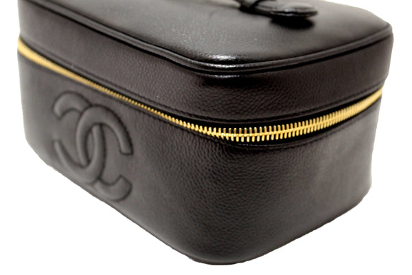 Chanel Vintage Black Caviar CC Timeless Vanity Case Bag