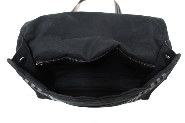 Hermes Black Toile Fourre Tout Herline Messenger Bag