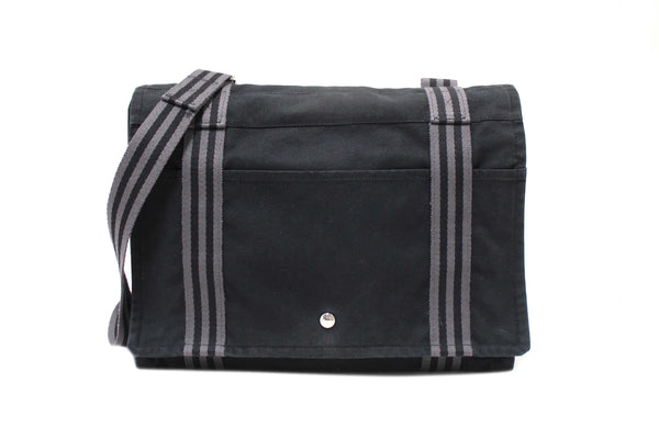 Hermes Black Toile Fourre Tout Herline Messenger Bag