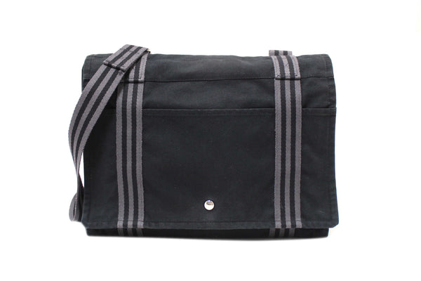 Hermes Black Toile Fourre Tout Herline Messenger Bag