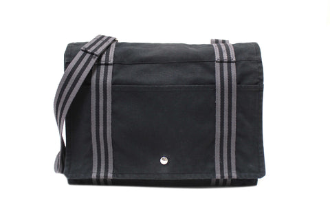 Hermes Black Toile Fourre Tout Herline Messenger Bag
