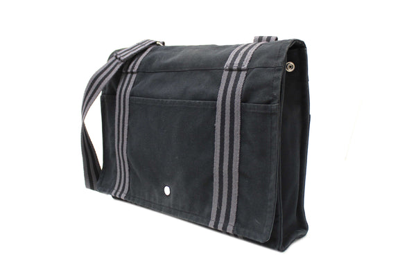 Hermes Black Toile Fourre Tout Herline Messenger Bag