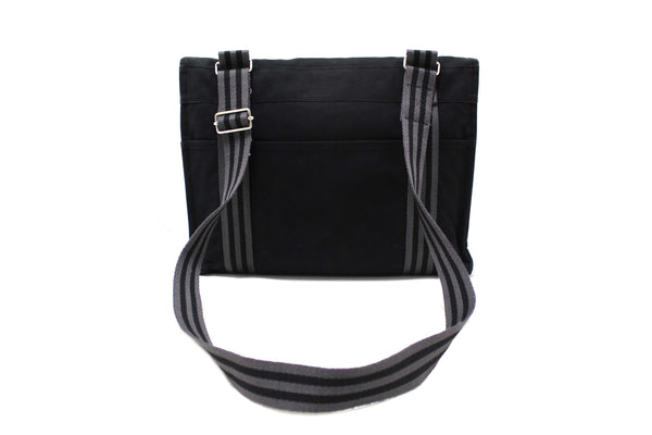 Hermes Black Toile Fourre Tout Herline Messenger Bag