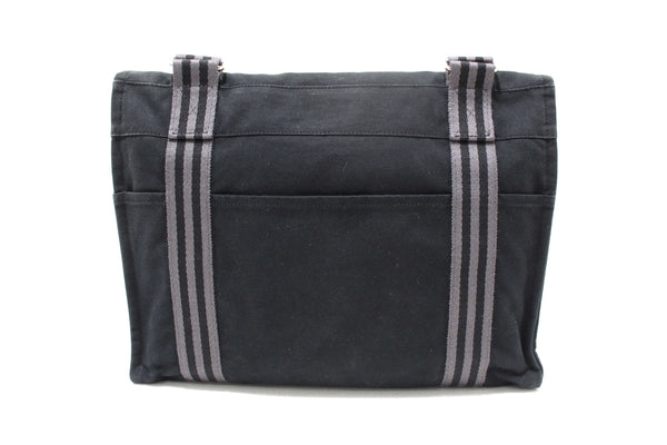 Hermes Black Toile Fourre Tout Herline Messenger Bag
