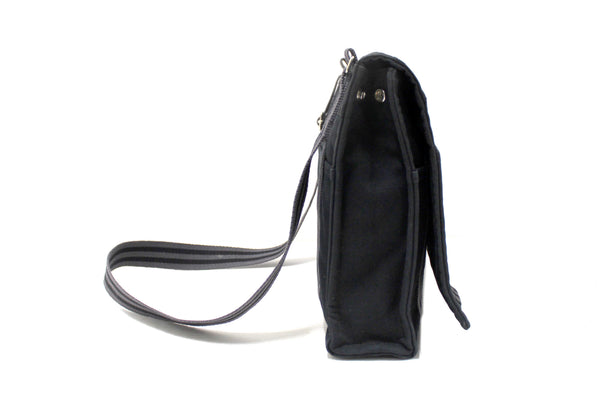 Hermes Black Toile Fourre Tout Herline Messenger Bag