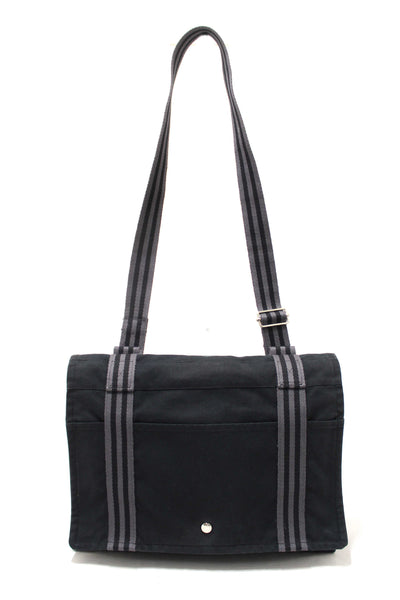 Hermes Black Toile Fourre Tout Herline Messenger Bag