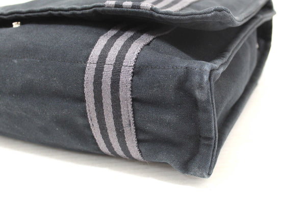 Hermes Black Toile Fourre Tout Herline Messenger Bag