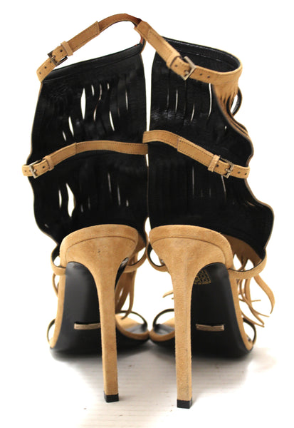 gucci beige becky suede fringe hi camelia heels size 38 | Shop Now at Italystation.com