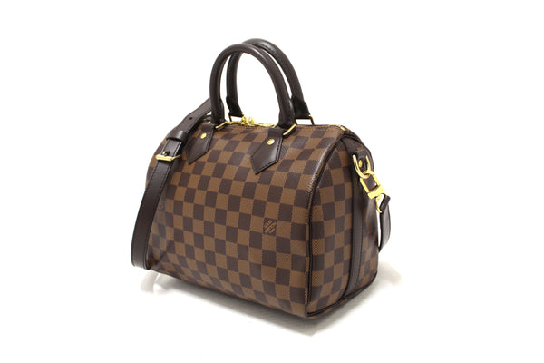 Louis Vuitton Damier Ebene Speedy 25 Bandouliere Bag