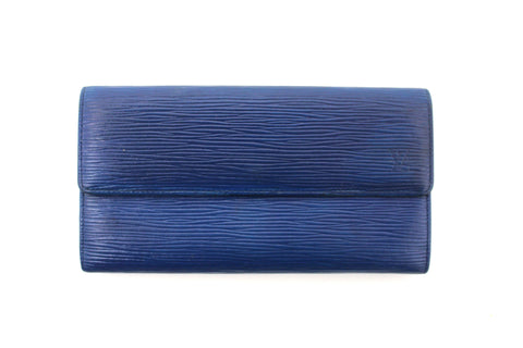 Louis Vuitton Blue Epi Leather Sarah Long Wallet | Italystation.com - Shop Now at italystation.com